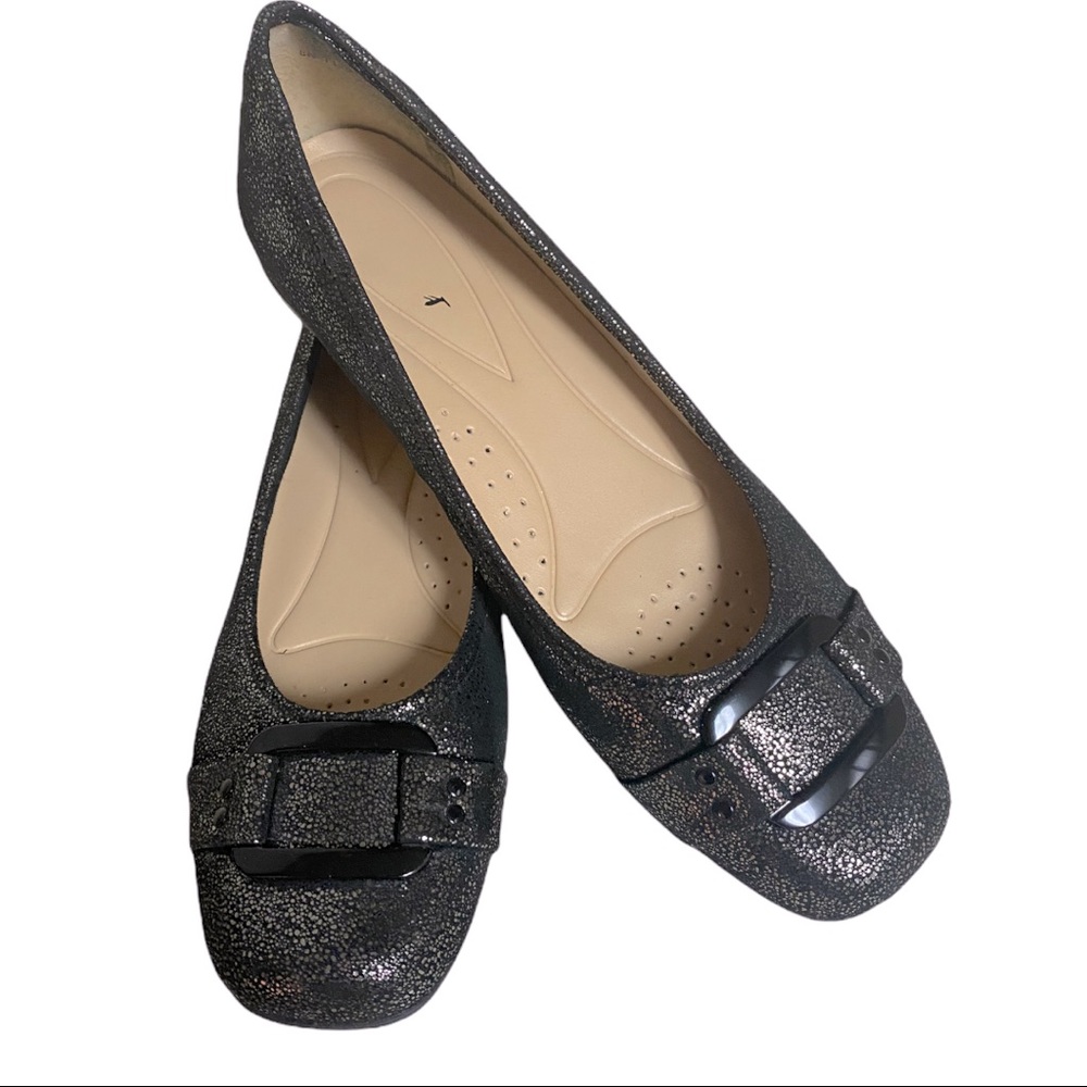 Trotters Sizzle black metallic ballet flat Size 8N